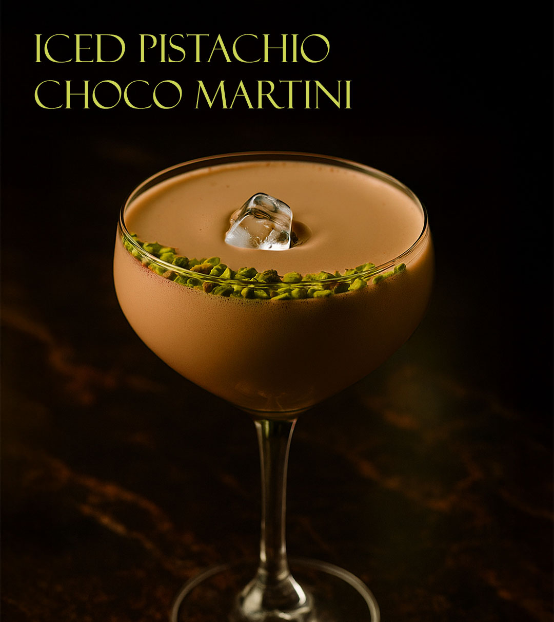 Iced pistachio choco martini
